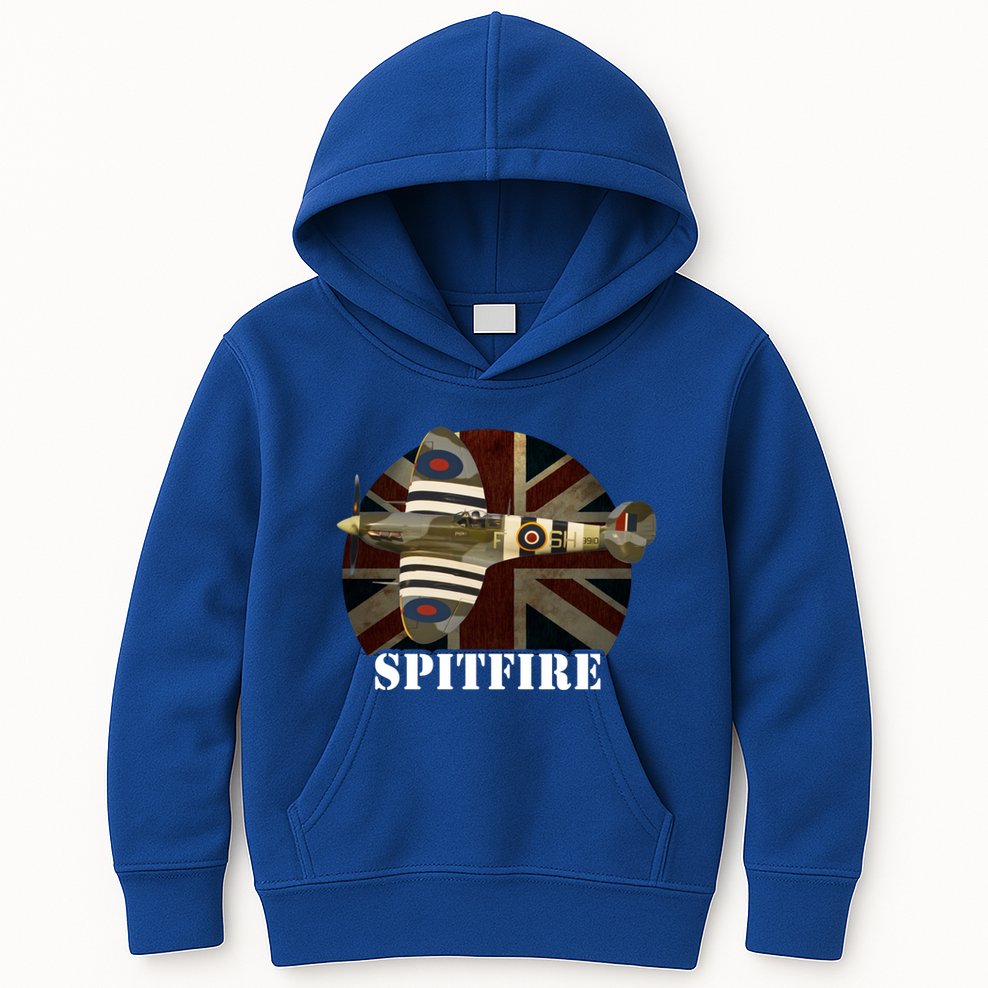 Spitfire Aircraft Ww2 Airplane Aeroplane War Plane Gift Kids Hoodie