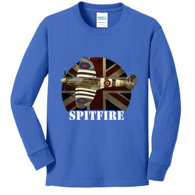 Spitfire Aircraft Ww2 Airplane Aeroplane War Plane Gift Kids Long Sleeve Shirt