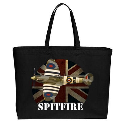 Spitfire Aircraft Ww2 Airplane Aeroplane War Plane Gift Cotton Canvas Jumbo Tote