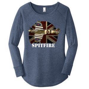 Spitfire Aircraft Ww2 Airplane Aeroplane War Plane Gift Women's Perfect Tri Tunic Long Sleeve Shirt