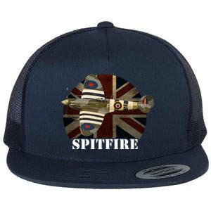 Spitfire Aircraft Ww2 Airplane Aeroplane War Plane Gift Flat Bill Trucker Hat