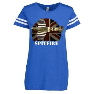 Spitfire Aircraft Ww2 Airplane Aeroplane War Plane Gift Enza Ladies Jersey Football T-Shirt