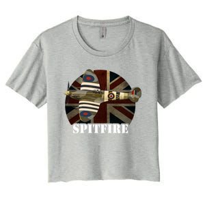 Spitfire Aircraft Ww2 Airplane Aeroplane War Plane Gift Women's Crop Top Tee