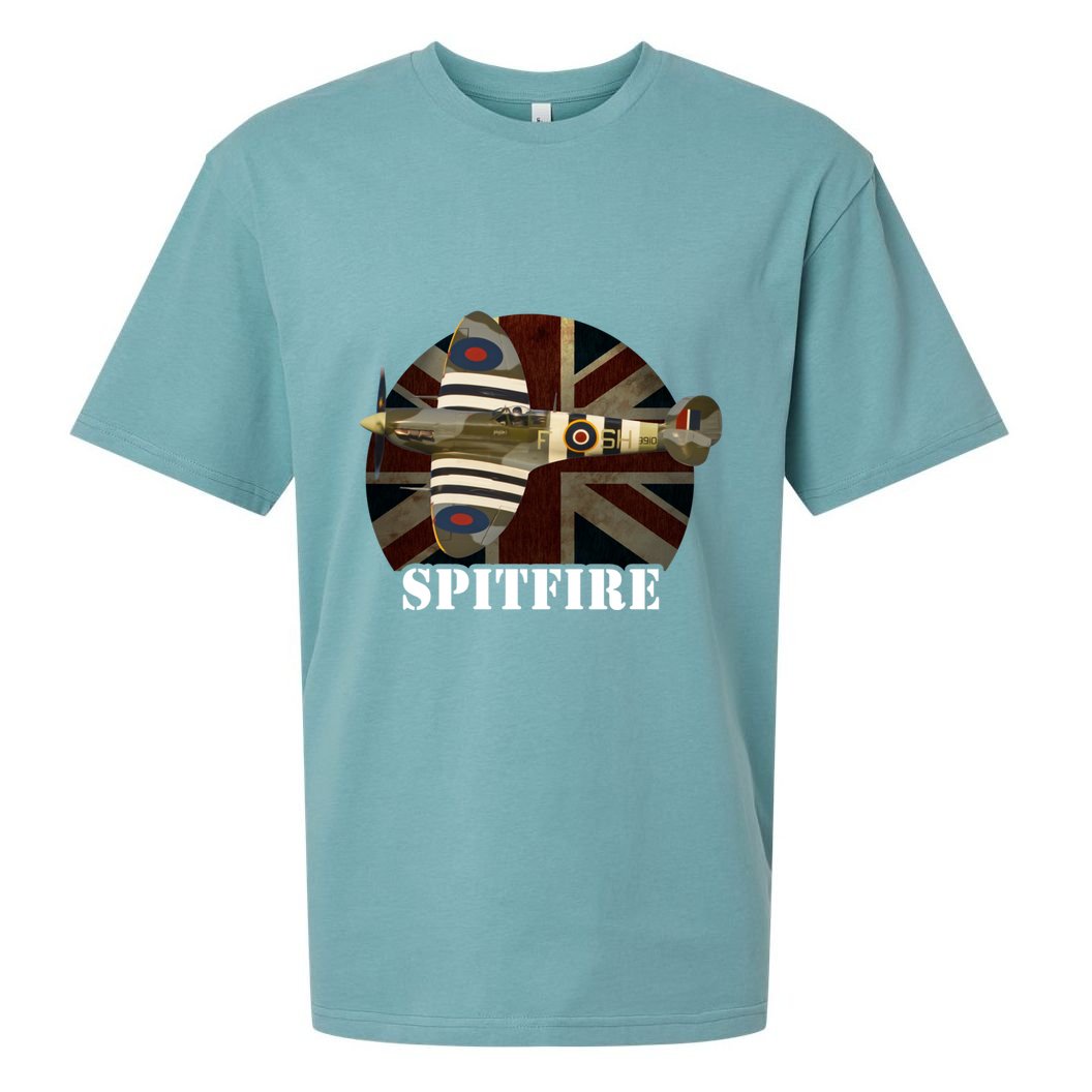 Spitfire Aircraft Ww2 Airplane Aeroplane War Plane Gift Sueded Cloud Jersey T-Shirt