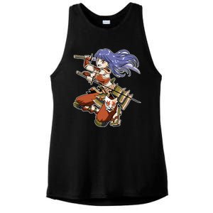 Samurai Anime Warrior Ladies PosiCharge Tri-Blend Wicking Tank