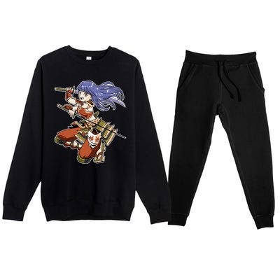 Samurai Anime Warrior Premium Crewneck Sweatsuit Set