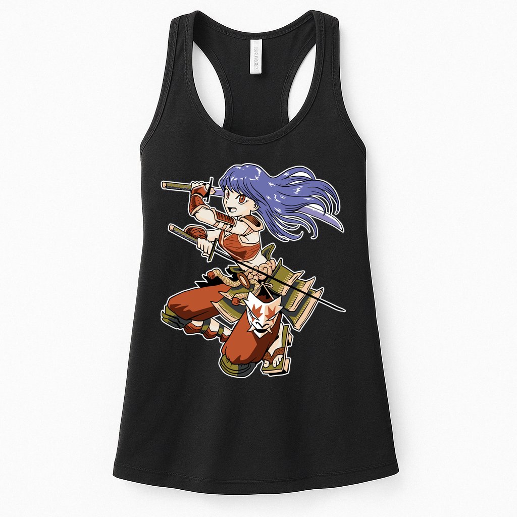Samurai Anime Warrior Womens Tank Top