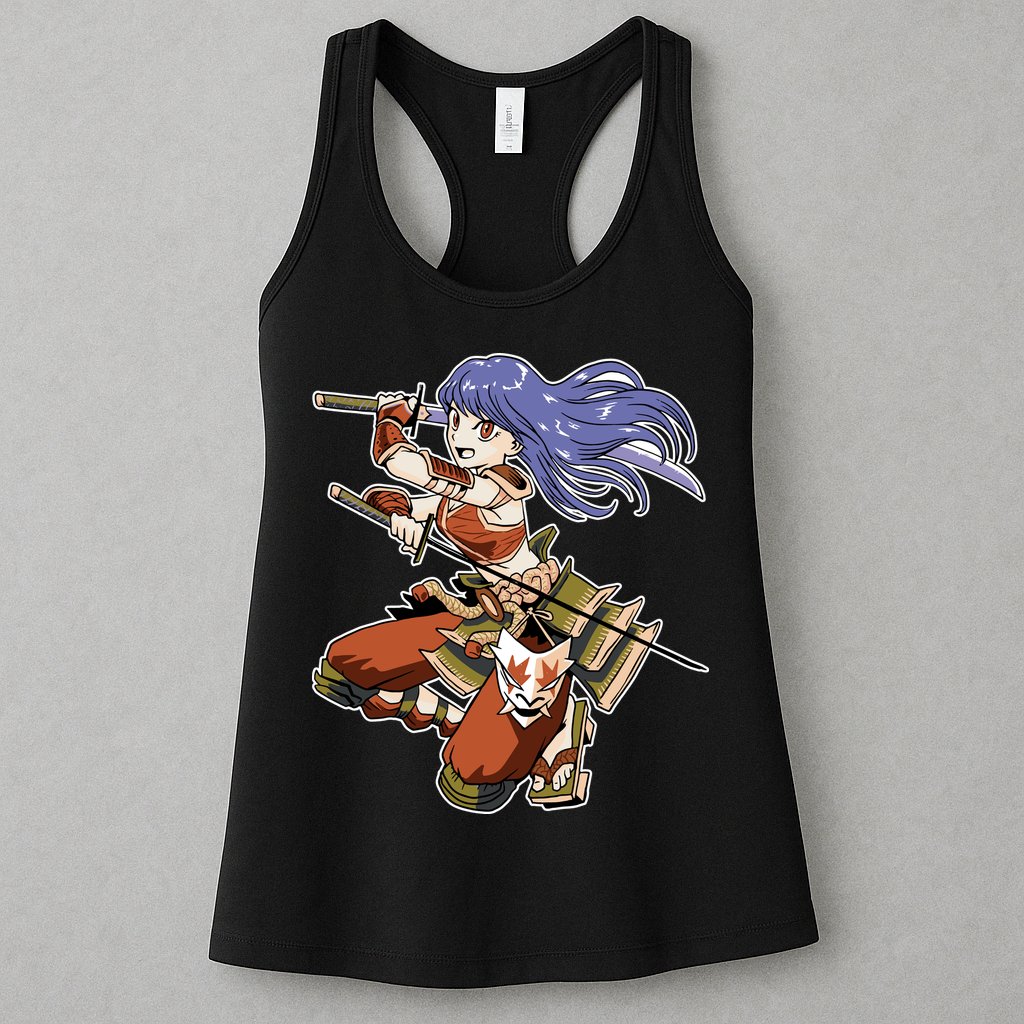 Samurai Anime Warrior Womens Tank Top