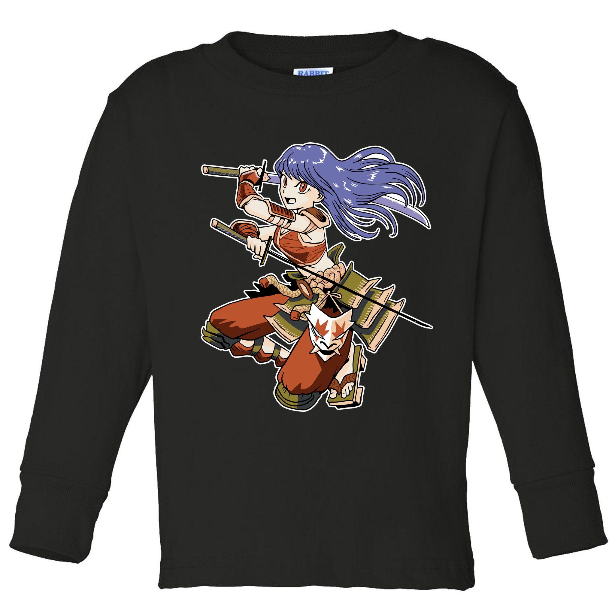 Samurai Anime Warrior Toddler Long Sleeve Shirt
