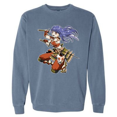 Samurai Anime Warrior Garment-Dyed Sweatshirt