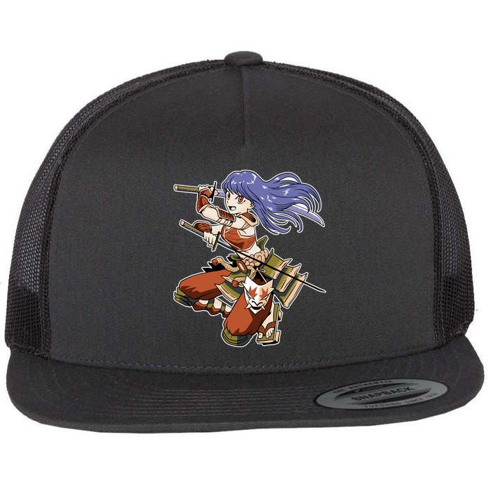 Samurai Anime Warrior Flatbill Hat