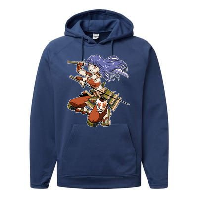 Samurai Anime Warrior Performance Fleece Hoodie