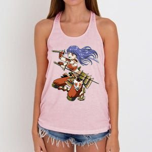 Samurai Anime Warrior Women's Knotted Racerback Tank