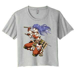 Samurai Anime Warrior Women's Crop Top Tee