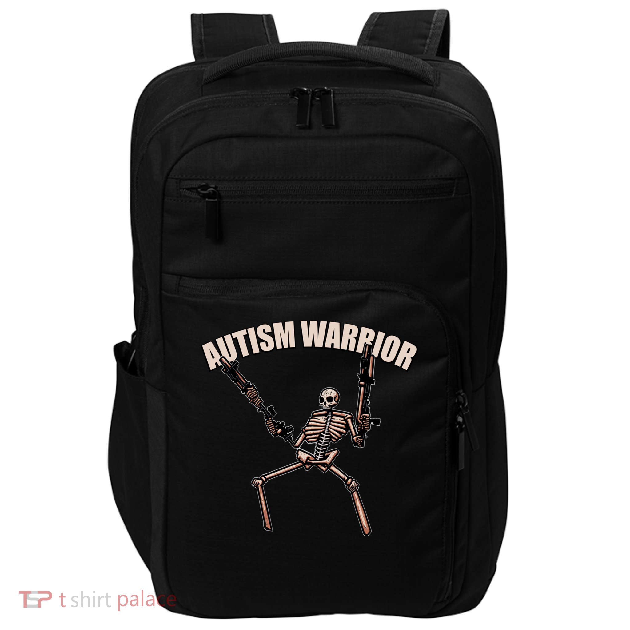 skull autism warrior autism skeleton meme autism awareness gift Impact Tech Backpack