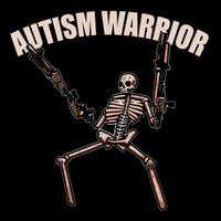 skull autism warrior autism skeleton meme autism awareness gift 16 in Basic Backpack