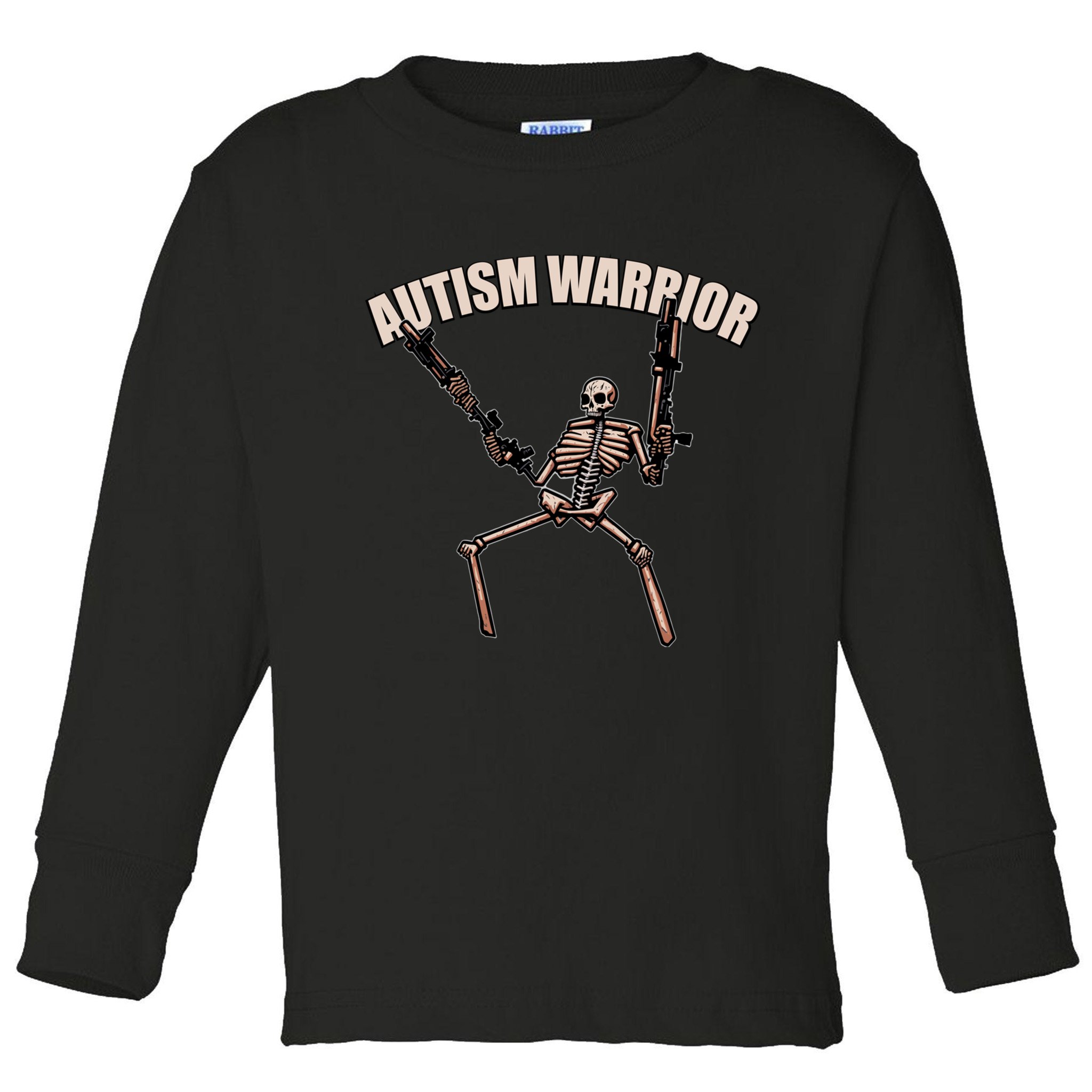 skull autism warrior autism skeleton meme autism awareness gift Toddler Long Sleeve Shirt