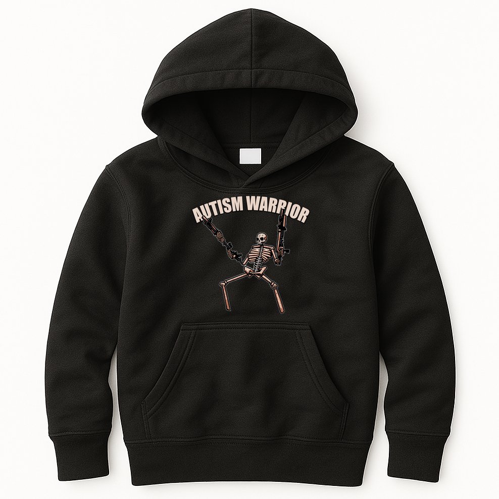 skull autism warrior autism skeleton meme autism awareness gift Kids Hoodie