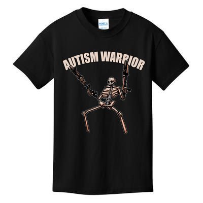 skull autism warrior autism skeleton meme autism awareness gift Kids T-Shirt