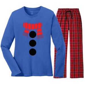 Snowman Adult White Snowman Costume Women's Long Sleeve Flannel Pajama Set 