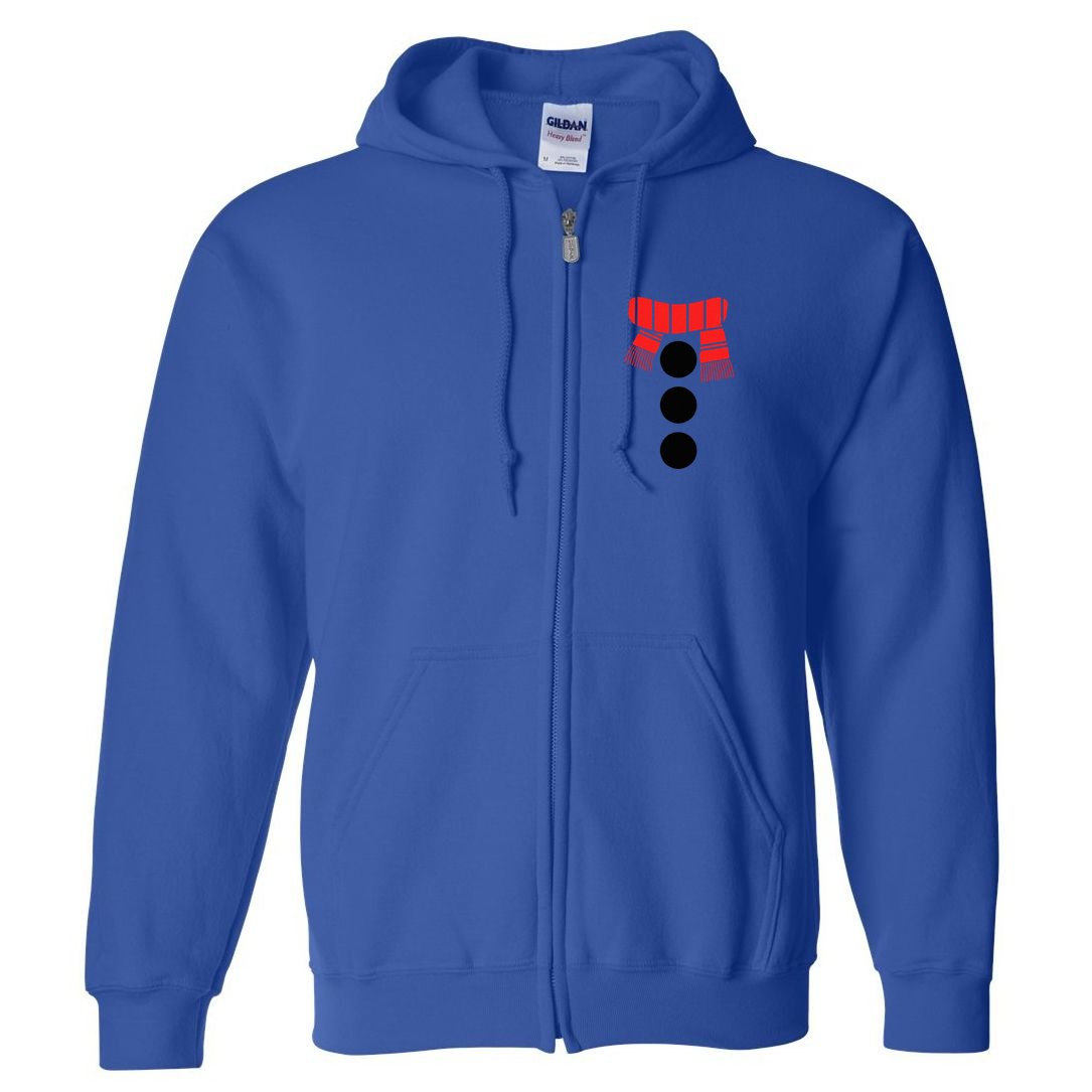 Snowman Adult White Snowman Costume Full Zip Hoodie