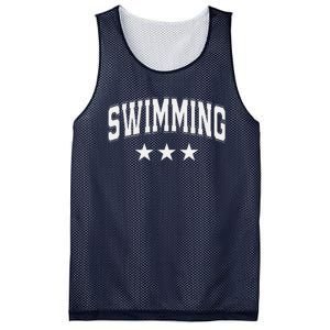 Swimming All White Stars Classic Retro Varsity Text Mesh Reversible Basketball Jersey Tank