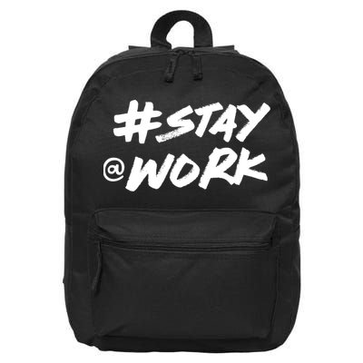 Stay At Work #Stayatwork Funny Elon Twitter 16 in Basic Backpack