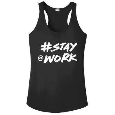 Stay At Work #Stayatwork Funny Elon Twitter Ladies PosiCharge Competitor Racerback Tank