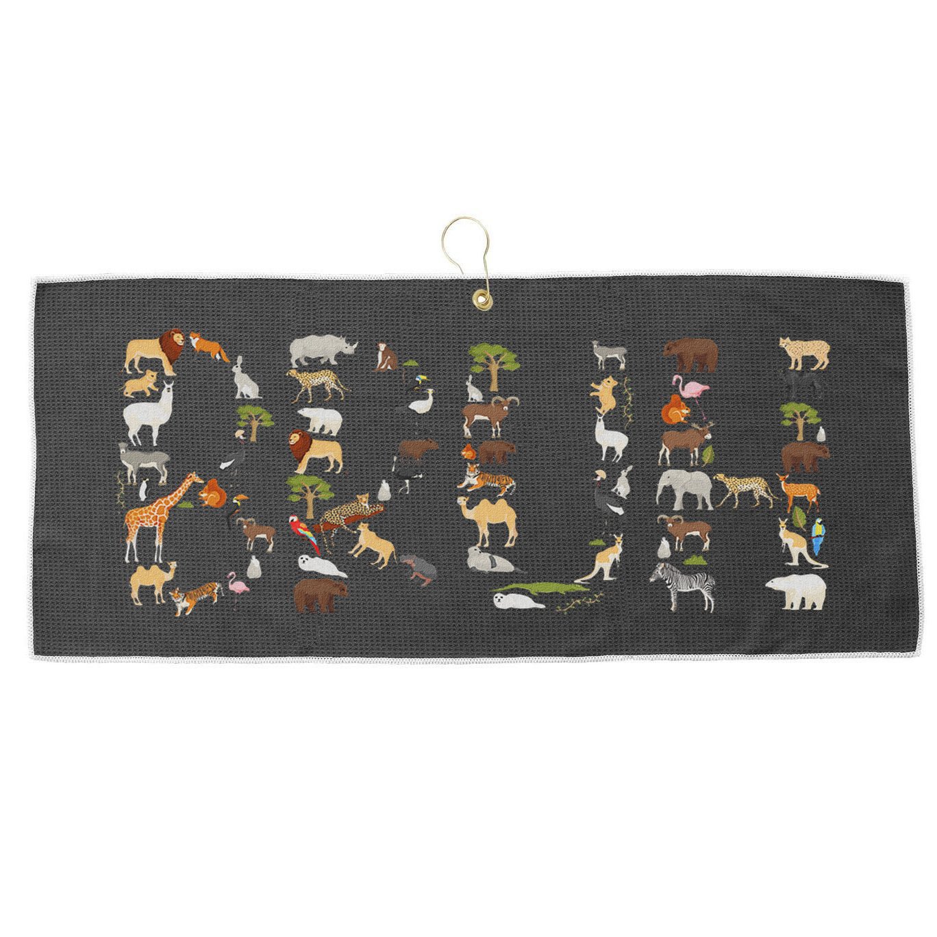 Safari Animals Wildlife Zookeeper Funny Bruh Ns Large Microfiber Waffle Golf Towel