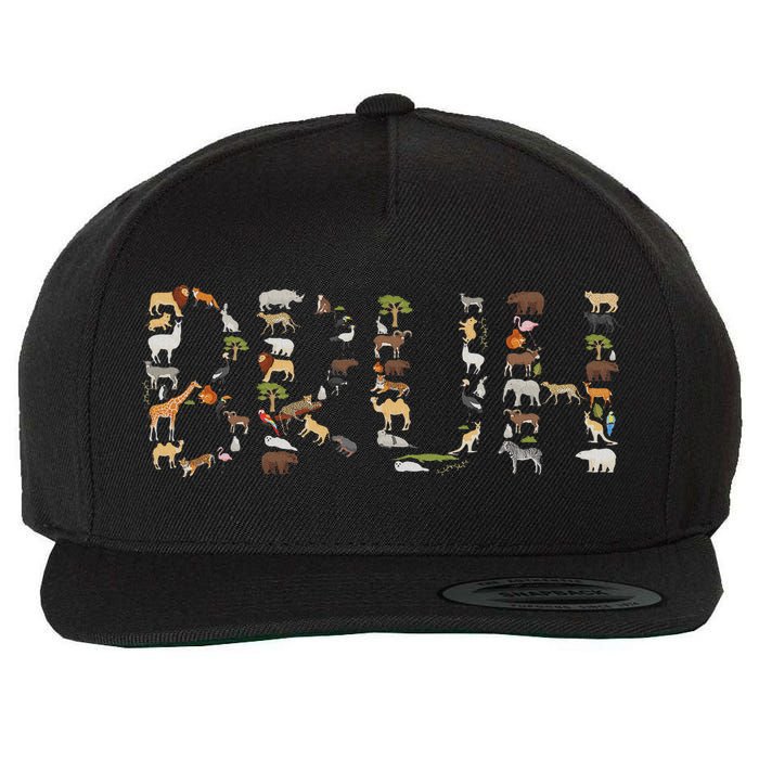 Safari Animals Wildlife Zookeeper Funny Bruh Ns Wool Snapback Cap