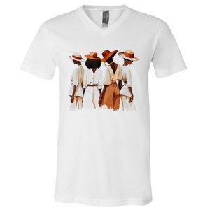 Sistas Afro Women Together Women Tee Graphic Birthday Tees V-Neck T-Shirt