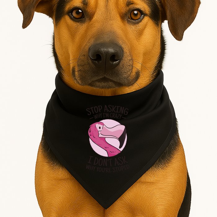 Stop Asking Why I'm Crazy I Don't Ask Why You're Stupid USA-Made Doggie Bandana