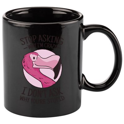 Stop Asking Why I'm Crazy I Don't Ask Why You're Stupid 11oz C Handle Ceramic Mug