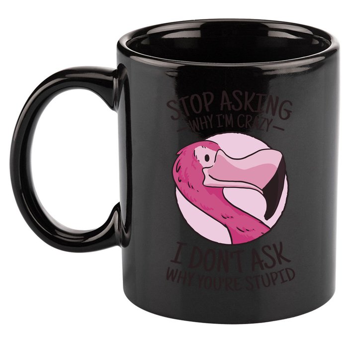 Stop Asking Why I'm Crazy I Don't Ask Why You're Stupid 11oz C Handle Ceramic Mug
