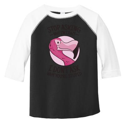 Stop Asking Why I'm Crazy I Don't Ask Why You're Stupid Toddler Fine Jersey T-Shirt