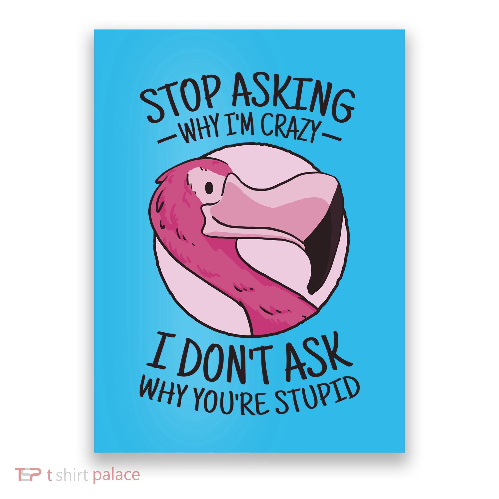 Stop Asking Why I'm Crazy I Don't Ask Why You're Stupid Poster