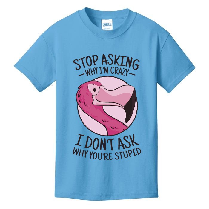 Stop Asking Why I'm Crazy I Don't Ask Why You're Stupid Kids T-Shirt