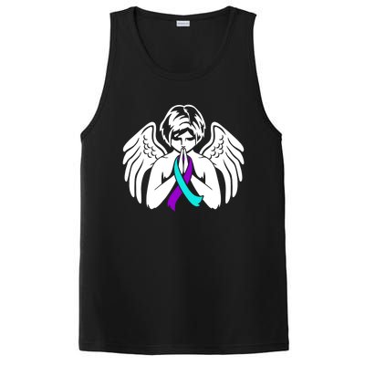 Suicide Awareness Wings Angel Ribbon Happy Support Graphic Cute Gift PosiCharge Competitor Tank