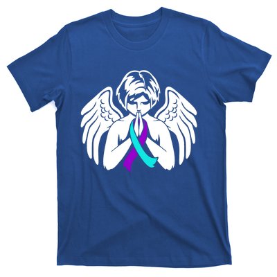 Suicide Awareness Wings Angel Ribbon Happy Support Graphic Cute Gift T-Shirt