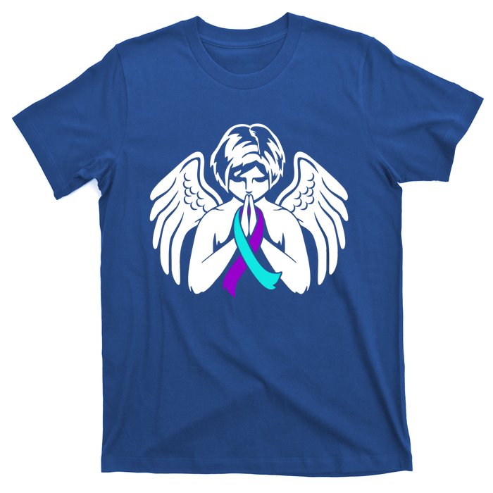 Suicide Awareness Wings Angel Ribbon Happy Support Graphic Cute Gift T-Shirt