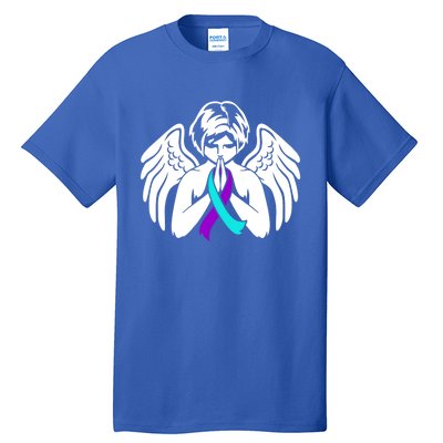 Suicide Awareness Wings Angel Ribbon Happy Support Graphic Cute Gift Tall T-Shirt