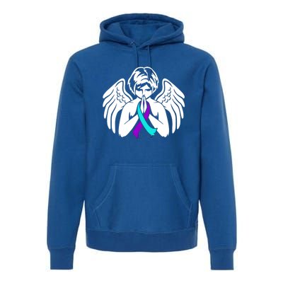 Suicide Awareness Wings Angel Ribbon Happy Support Graphic Cute Gift Premium Hoodie