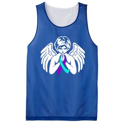 Suicide Awareness Wings Angel Ribbon Happy Support Graphic Cute Gift Mesh Reversible Basketball Jersey Tank