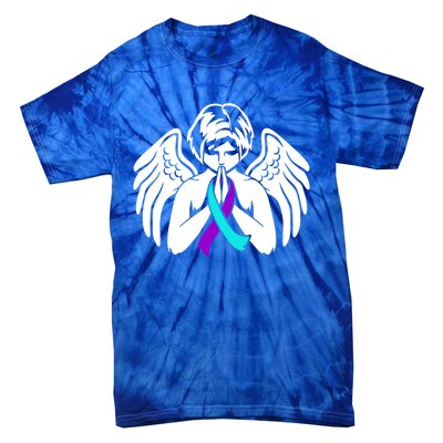 Suicide Awareness Wings Angel Ribbon Happy Support Graphic Cute Gift Tie-Dye T-Shirt