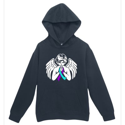 Suicide Awareness Wings Angel Ribbon Happy Support Graphic Cute Gift Urban Pullover Hoodie