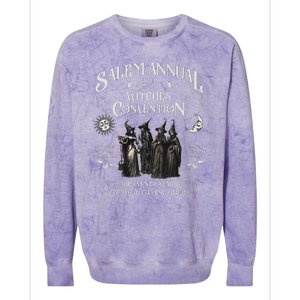 Salem Annual Witches Convention Witch Hours Since 1692 Colorblast Crewneck Sweatshirt