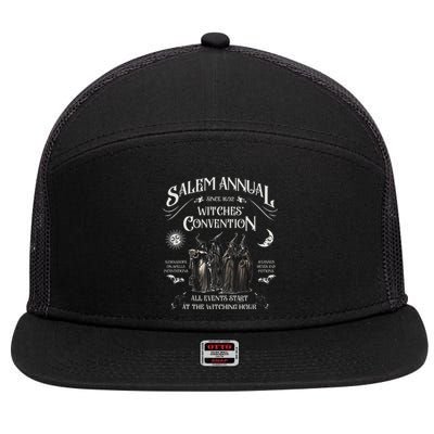 Salem Annual Witches Convention Witch Hours Since 1692 7 Panel Mesh Trucker Snapback Hat