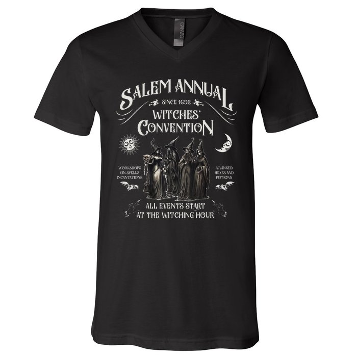 Salem Annual Witches Convention Witch Hours Since 1692 V-Neck T-Shirt