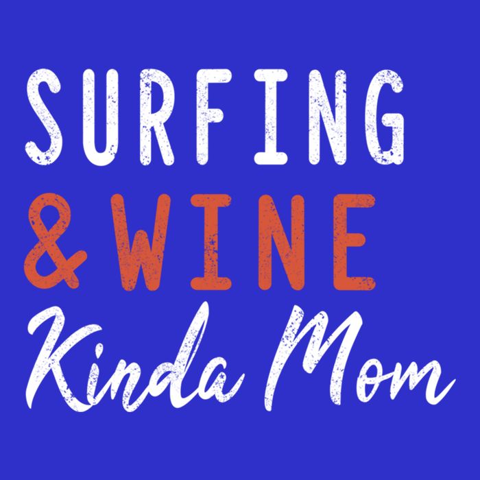 Surfing And Wine Kinda Mom Surfer Hawaiian Surfboard Great Gift Toddler T-Shirt