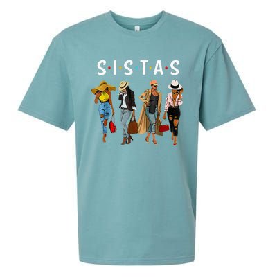 Sistas Afro Women Together Women Birthday Sueded Cloud Jersey T-Shirt